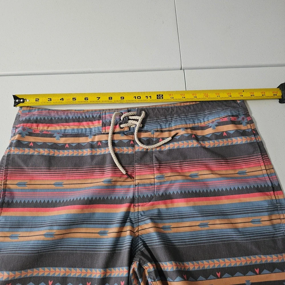 Faherty Board Shorts 36‎ Gray Orange Southwestern Aztec Surf Beachwear Poolside